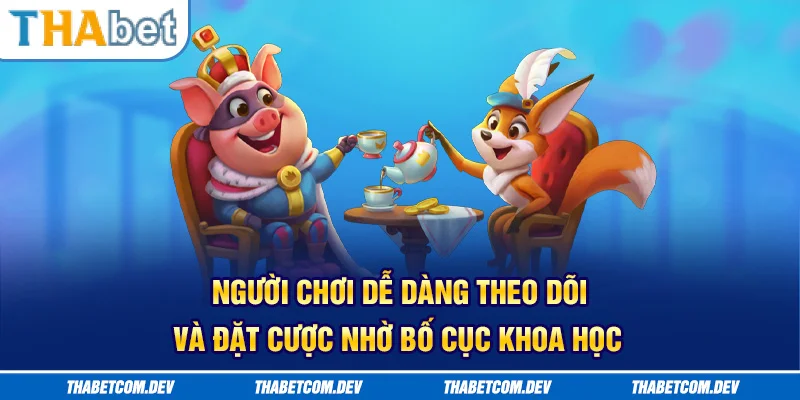 Người chơi dễ dàng theo dõi và đặt cược nhờ bố cục khoa học